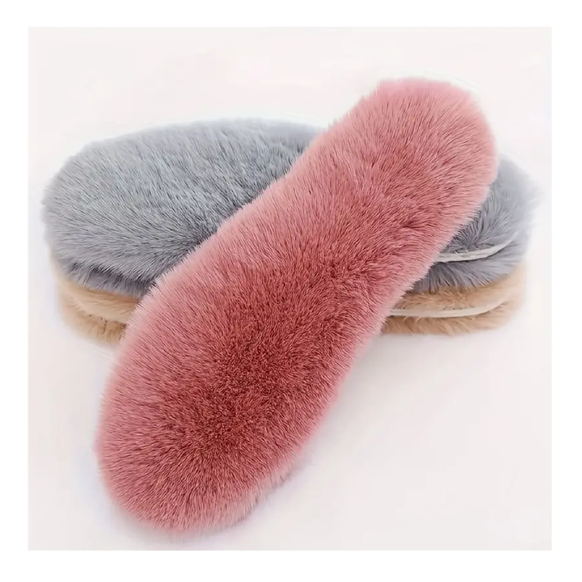 1 Pair Winter Warm Insoles, Men's And Women's Imitation Fur Plush Velvet Thickened Deodorant Outdoor Snow Boots Insoles