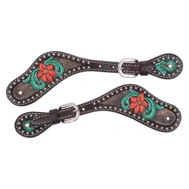 1000-35-SC Circle Y Cactus Flower Spur Strap