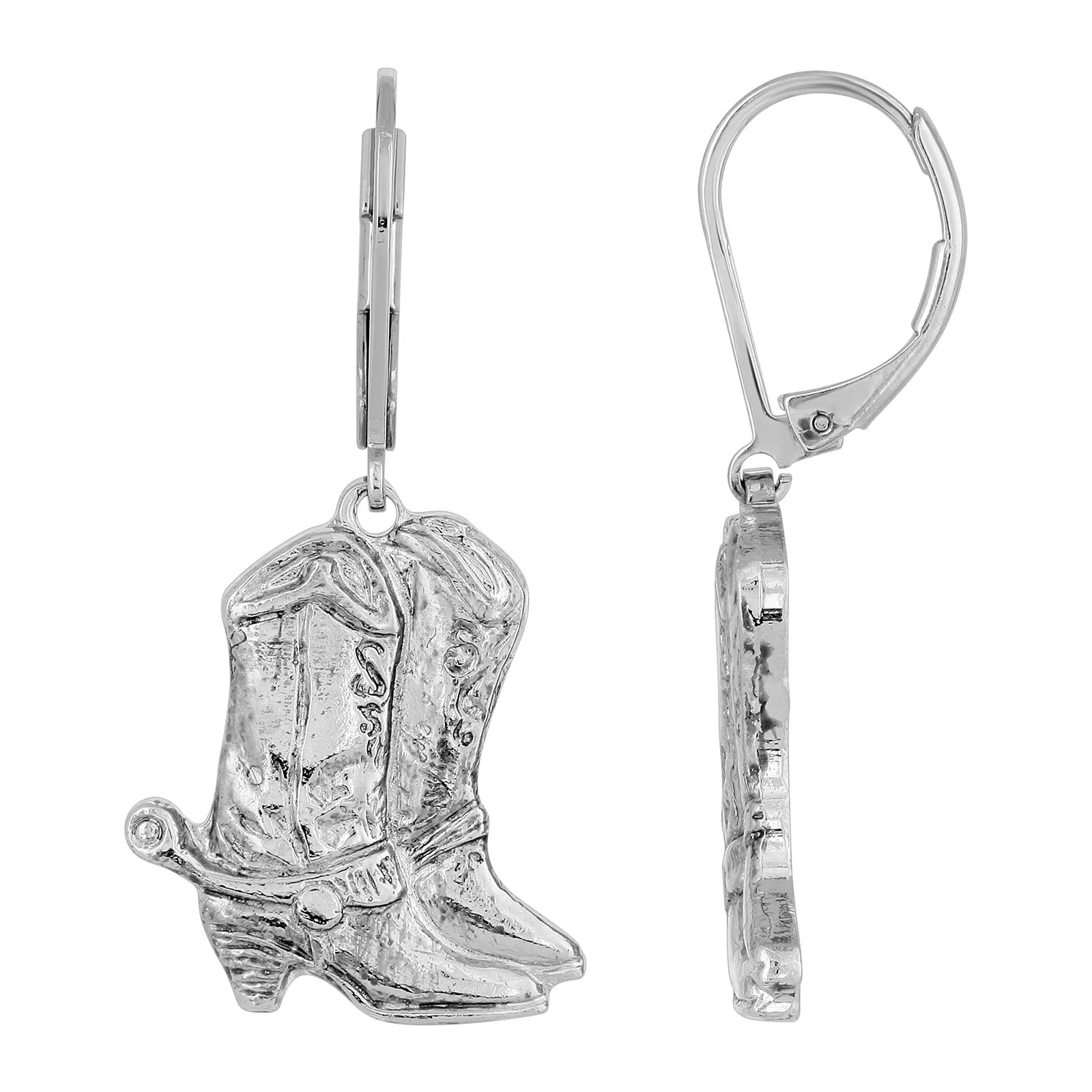 1928 Jewelry&reg; Silver-Tone Western Boots Drop Earrings