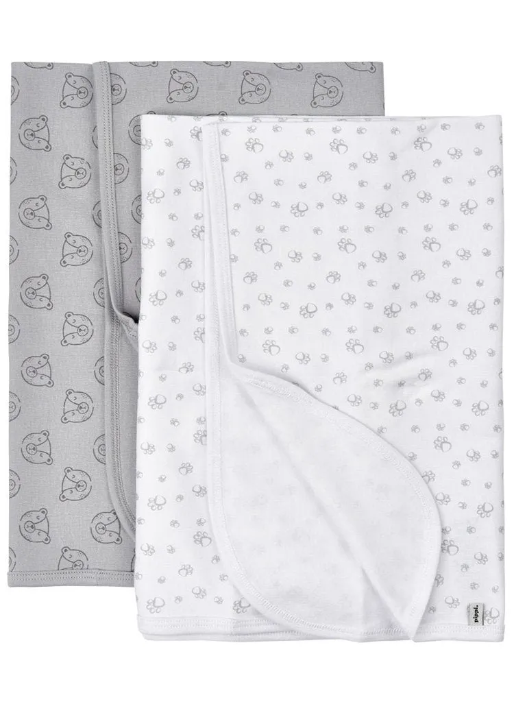 2 Pack, Organic Cotton Blankets, Bears, 70 x 70 cm