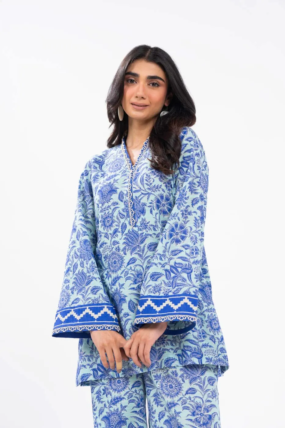 2 Piece Printed Khaddar Suit With Khaddar Trouser