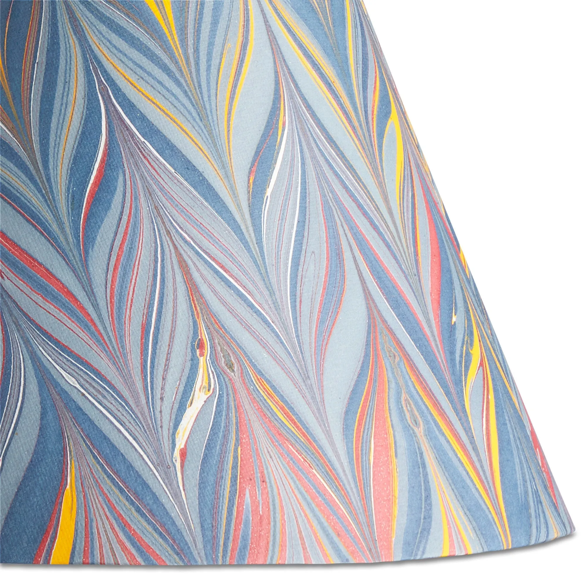 20cm empire shade in blue, yellow and red Brenta hand made marble paper