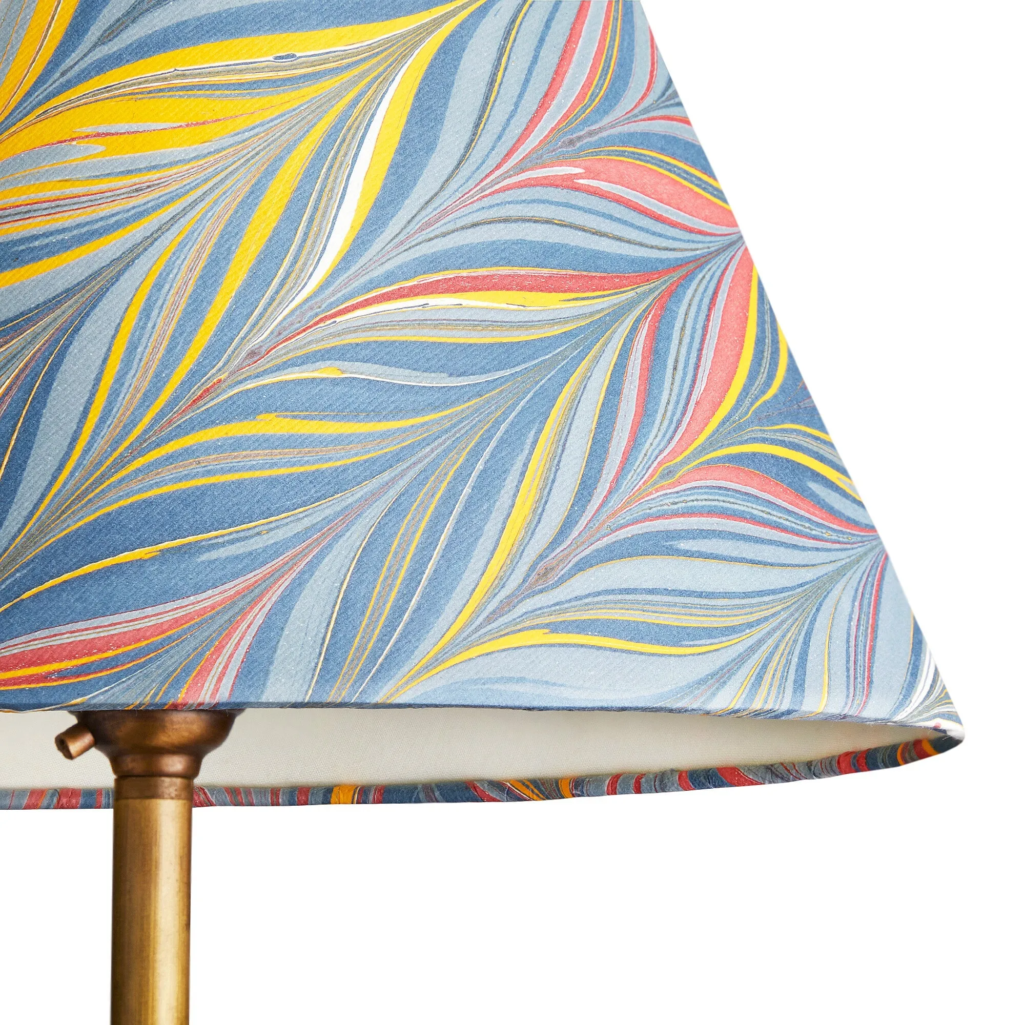 20cm empire shade in blue, yellow and red Brenta hand made marble paper