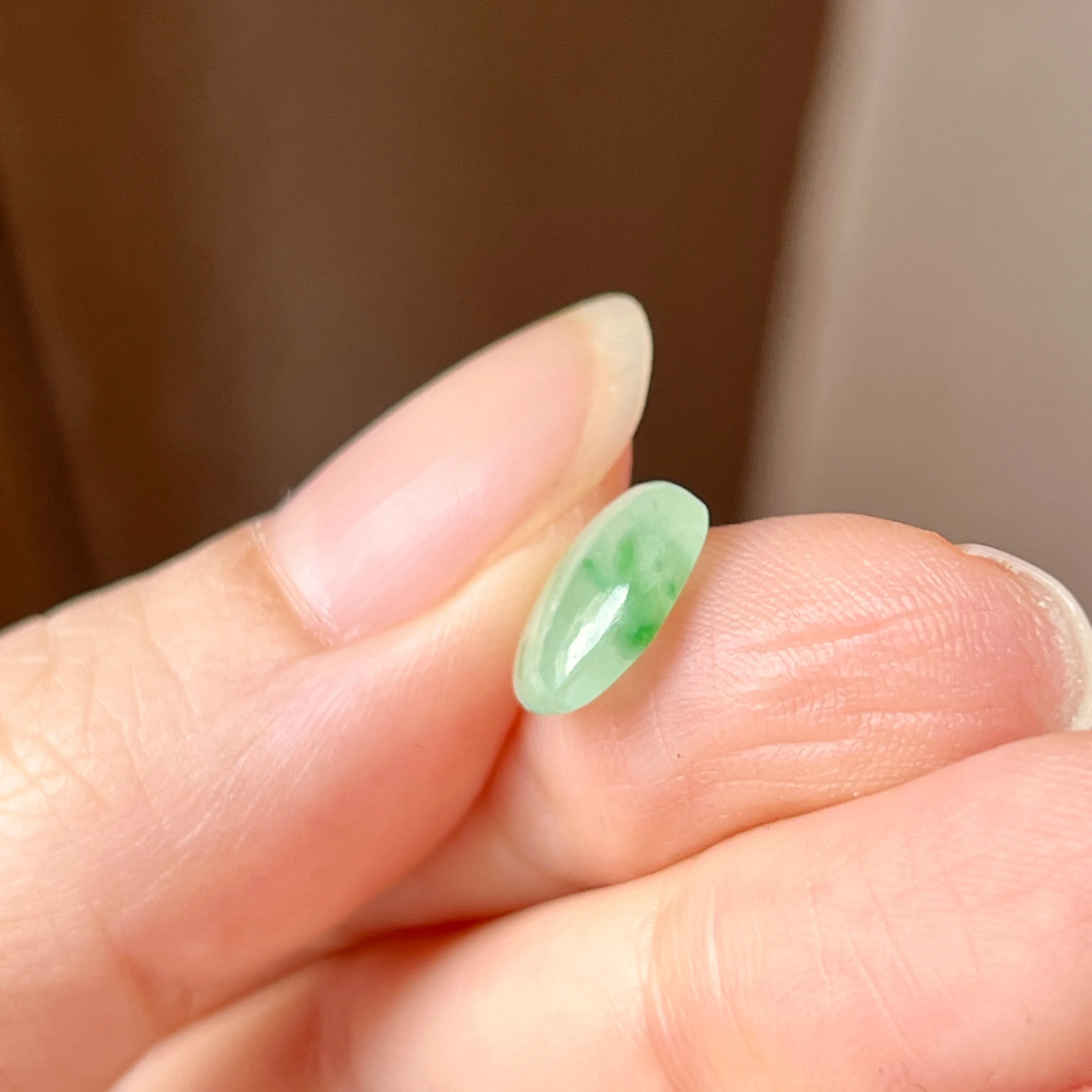 2.8 cts A-Grade Natural Moss On Snow Jadeite Polygon Cabochon No. 130476