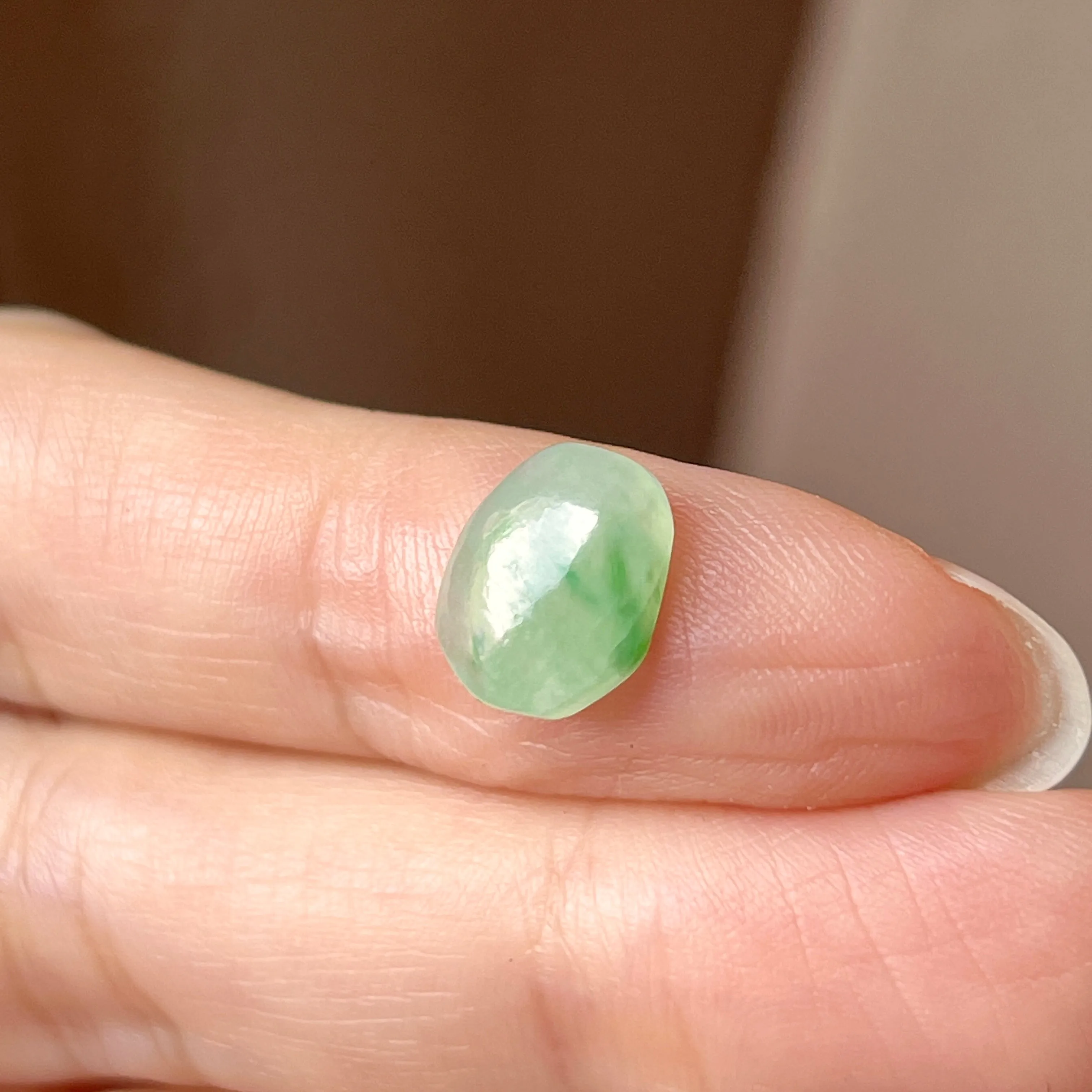 2.8 cts A-Grade Natural Moss On Snow Jadeite Polygon Cabochon No. 130476