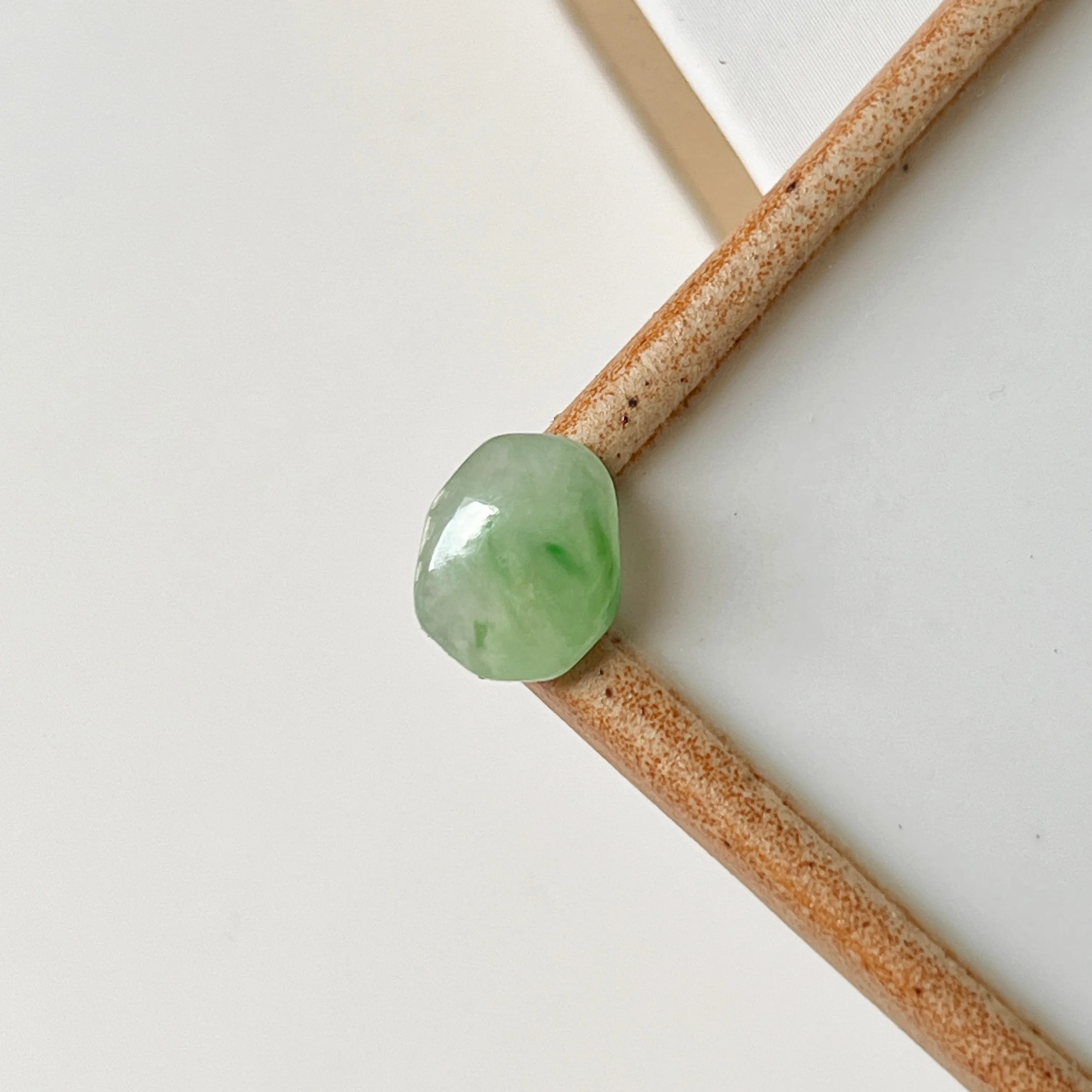 2.8 cts A-Grade Natural Moss On Snow Jadeite Polygon Cabochon No. 130476