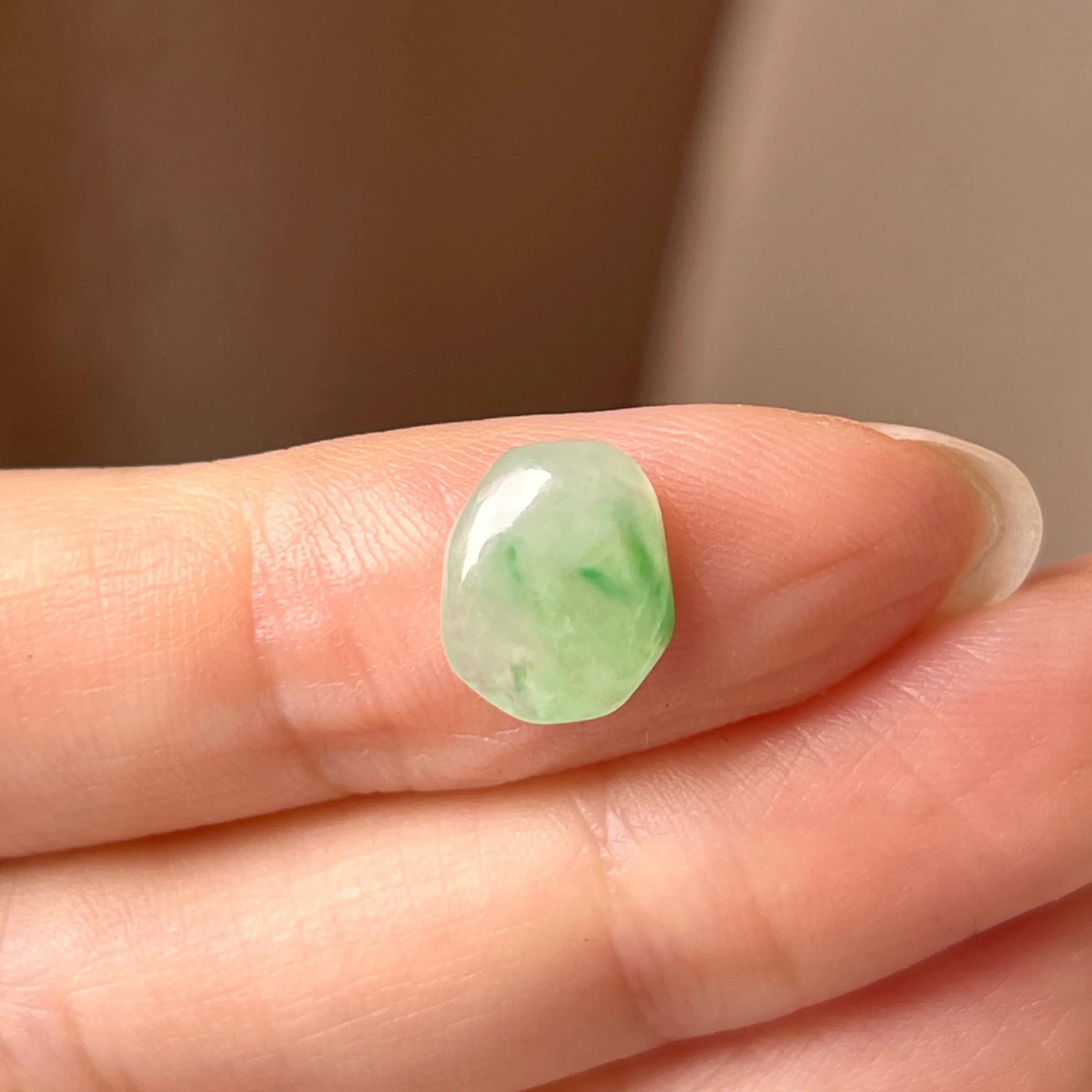 2.8 cts A-Grade Natural Moss On Snow Jadeite Polygon Cabochon No. 130476