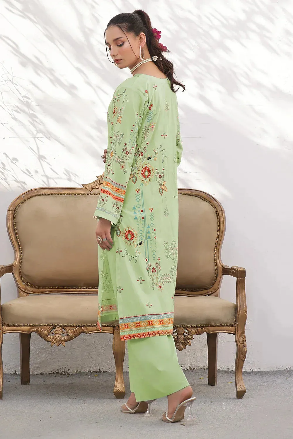 2PC Unstitched Printed Lawn Shirt and Trouser KST-2526