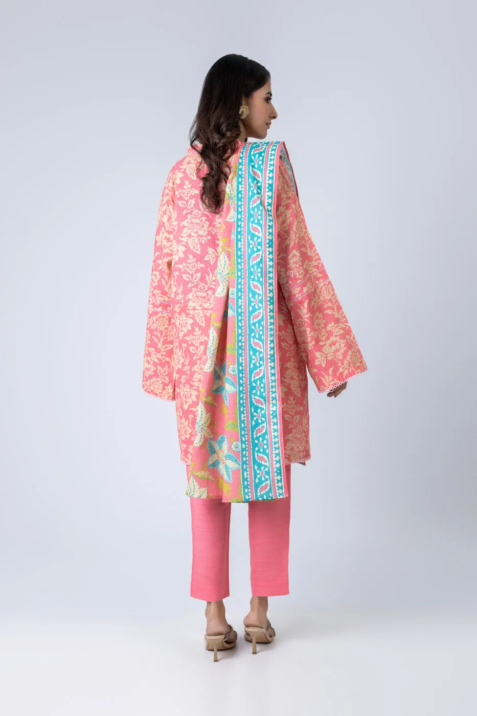 3 Piece Printed Khaddar Suit With Light Khaddar Dupatta