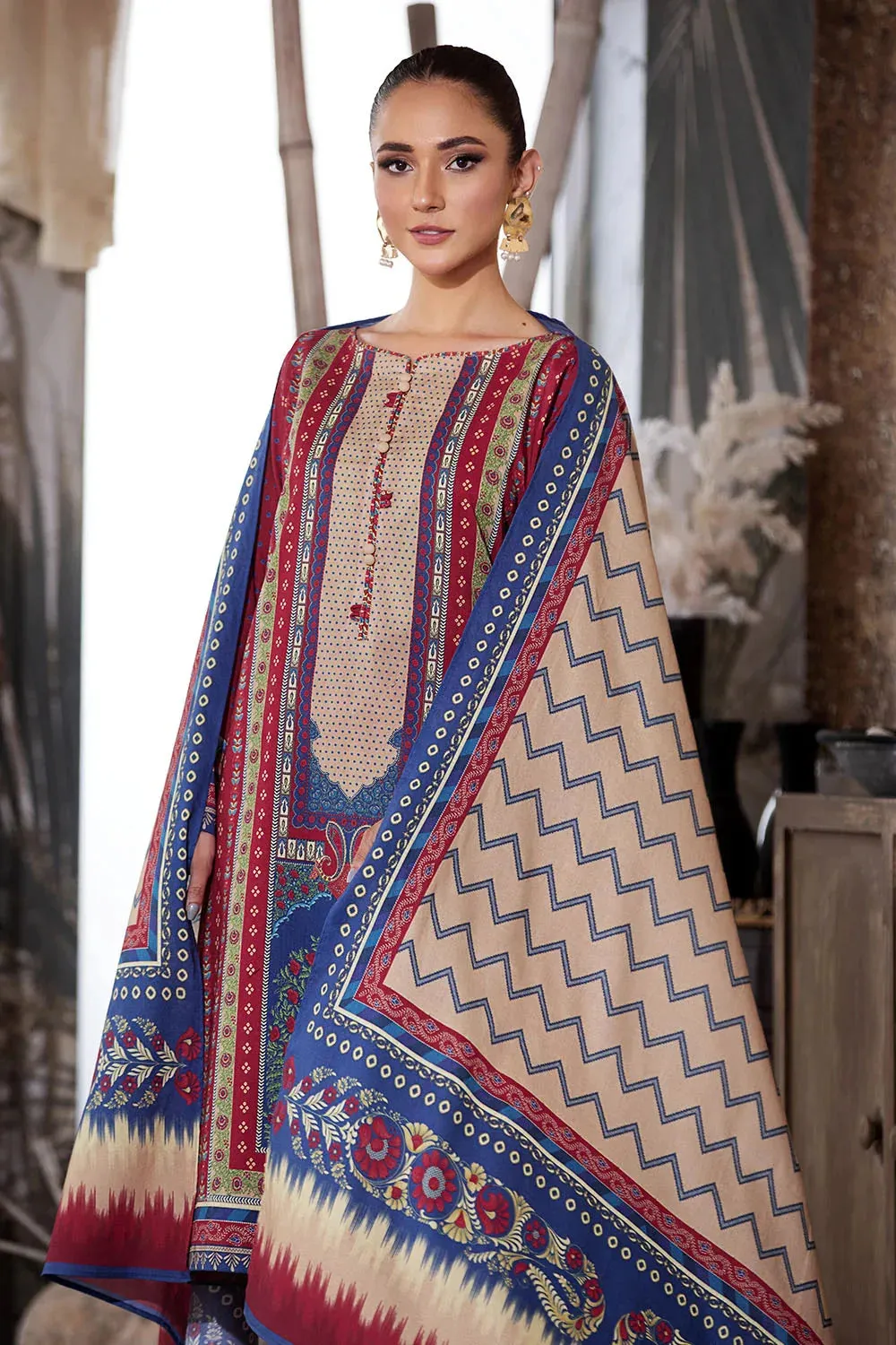 3PC Printed Unstitched Lawn Suit KLA-2592