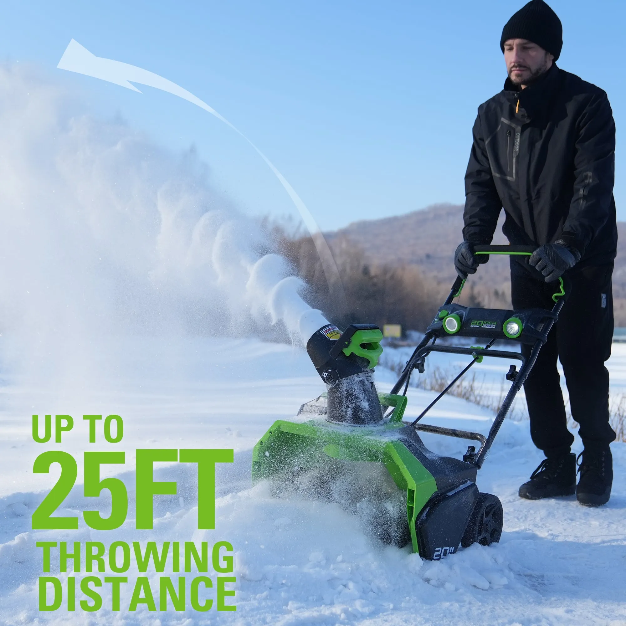 40V 20" Brushless Single-Stage Snow Blower w/ 4.0Ah Battery & Charger