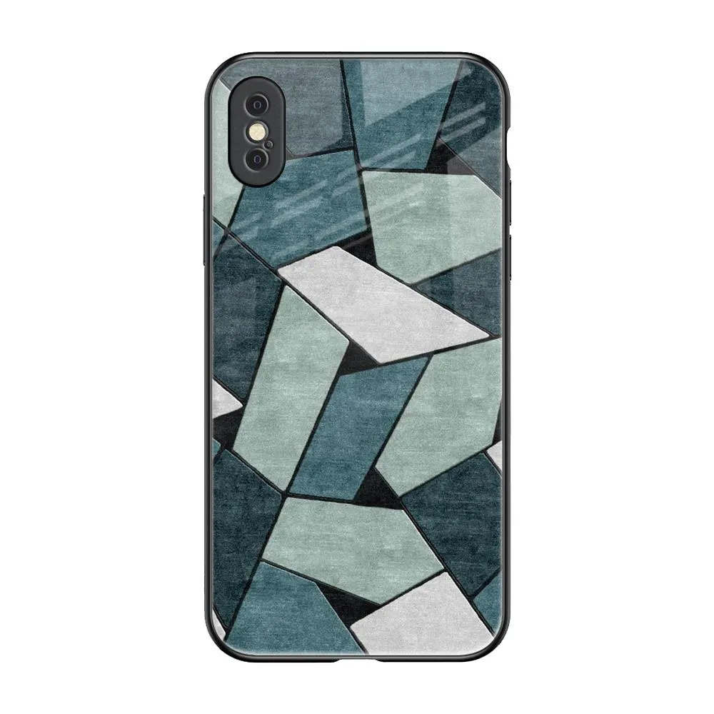 Abstact Tiles Glass Case for iPhone XS