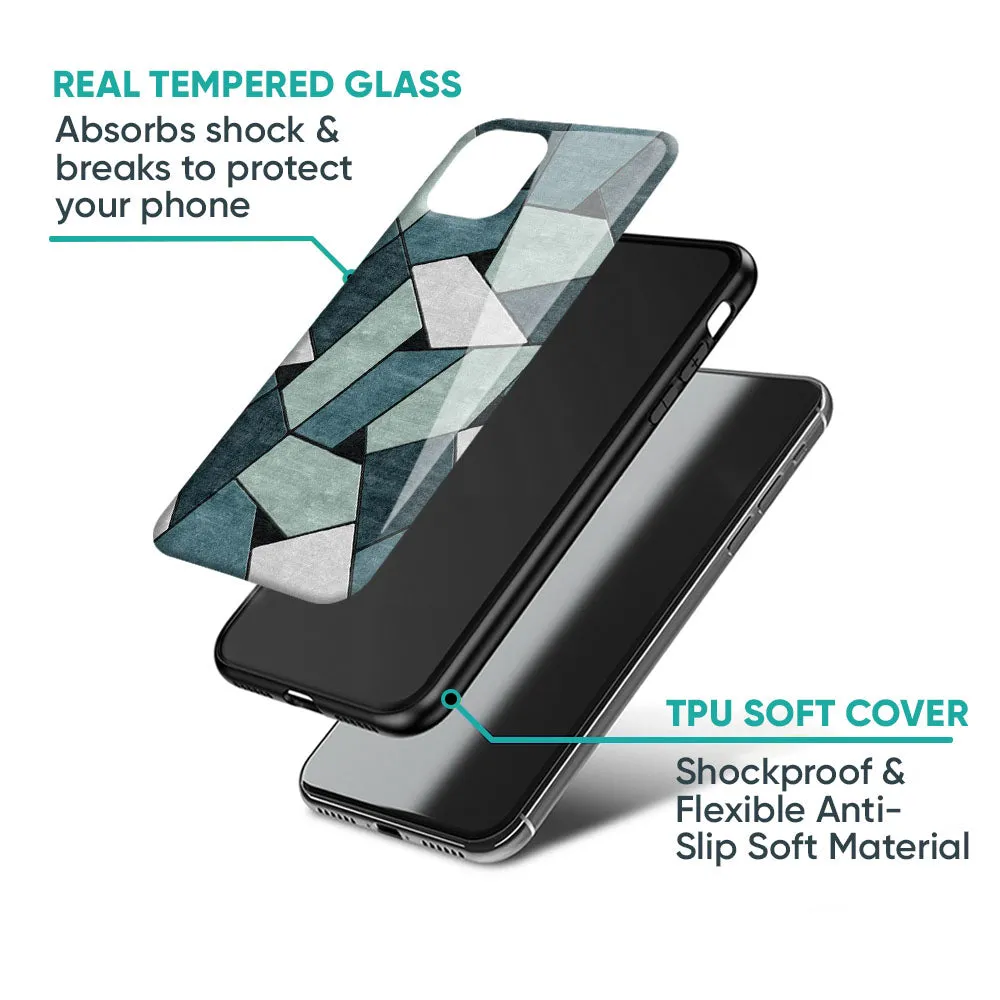 Abstact Tiles Glass Case for OPPO A17