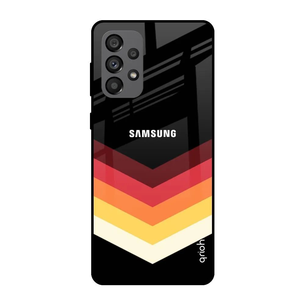 Abstract Arrow Pattern Glass Case For Samsung Galaxy A73 5G