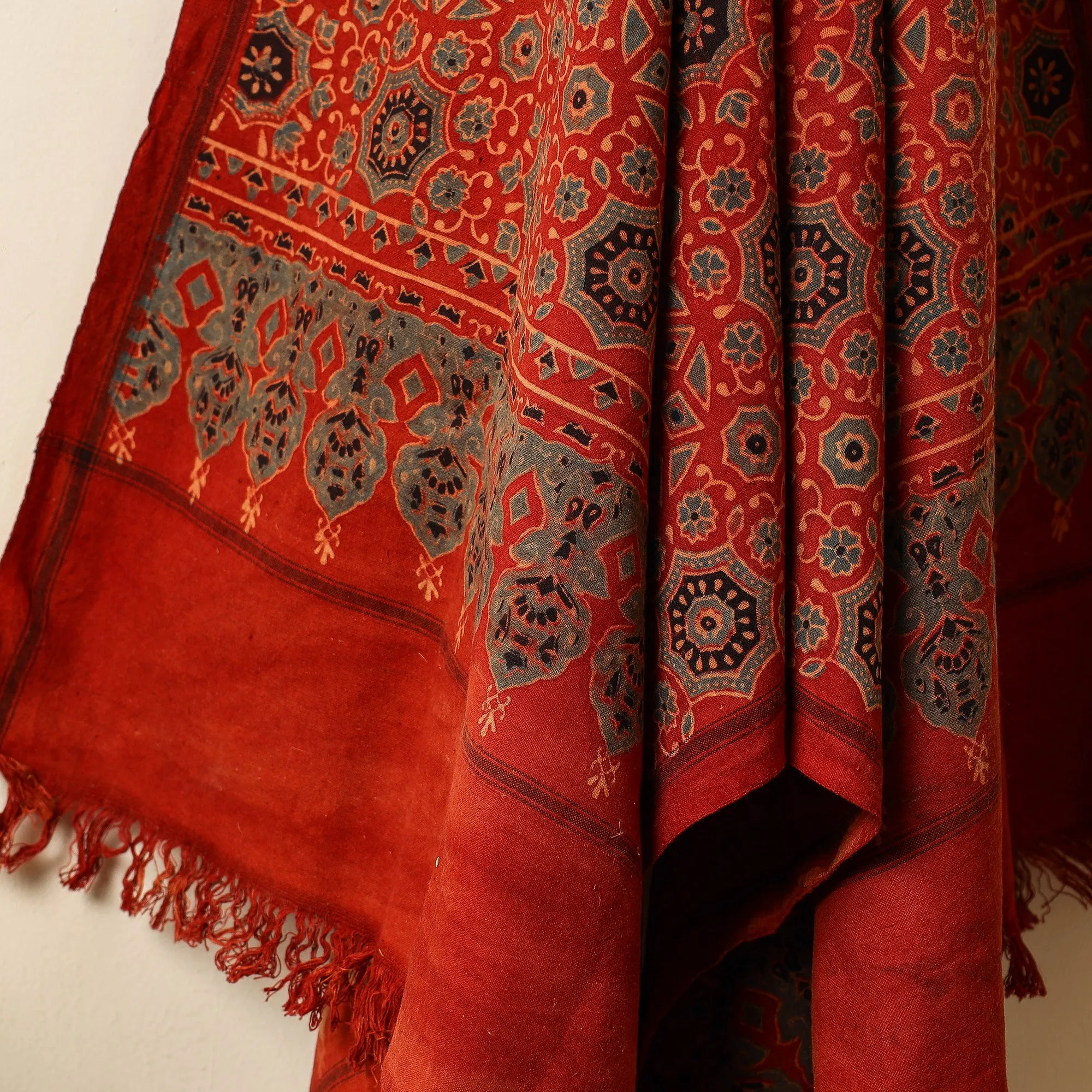 Ajrakh Block Printed Handloom Cotton Towel