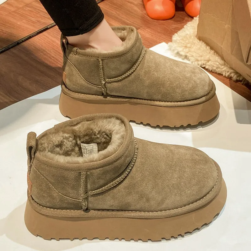 Anti-skid Sheepskin Snow Boots