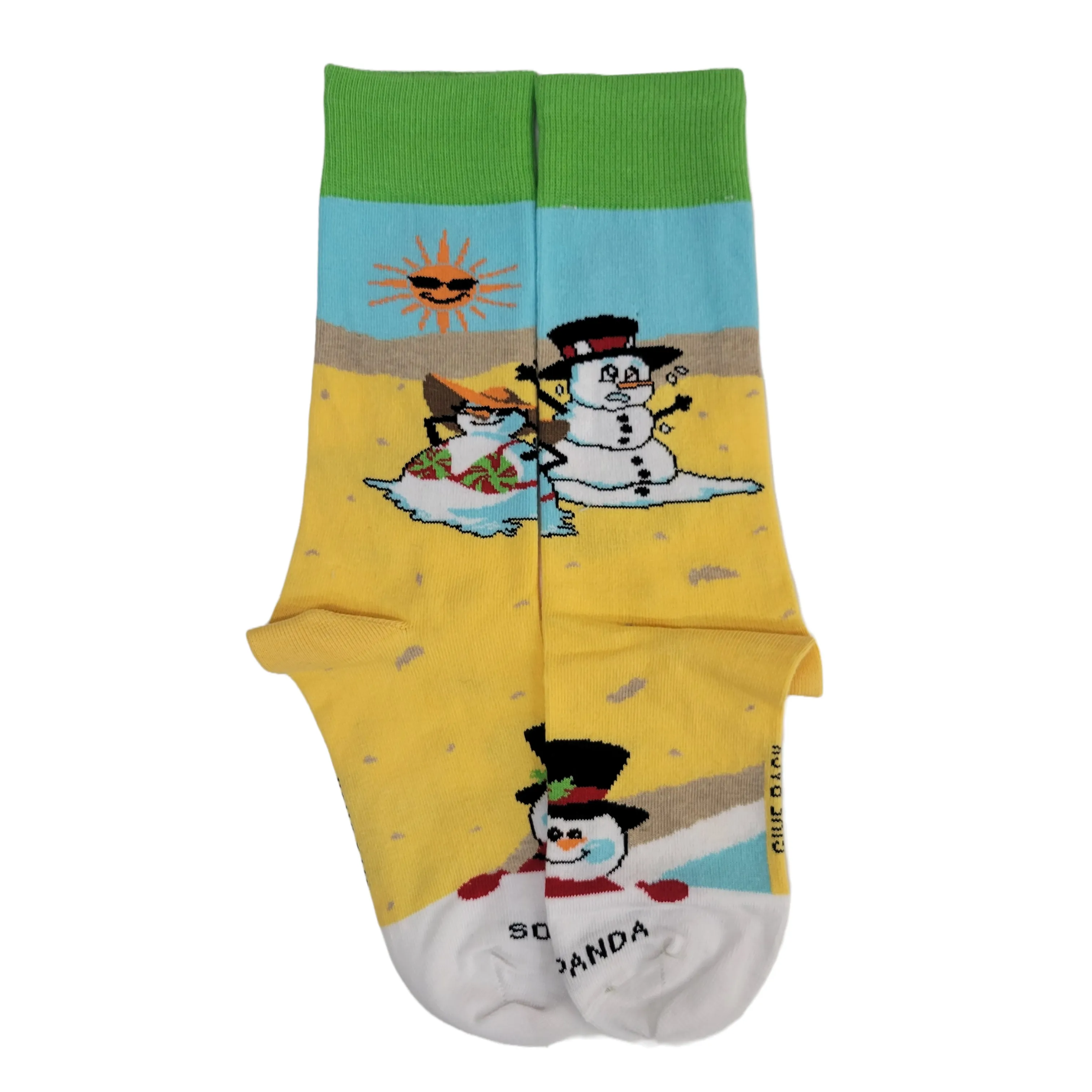 Beach Snowmen Socks from the Sock Panda (Adult Small -  Shoe Sizes 2-5)