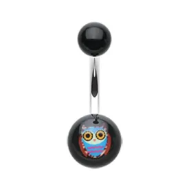 Beaming Night Owl Belly Ring