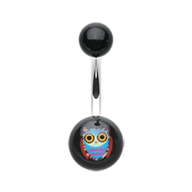 Beaming Night Owl Belly Ring