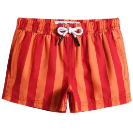 Boys Cute Orange Stripe Swim Trunk