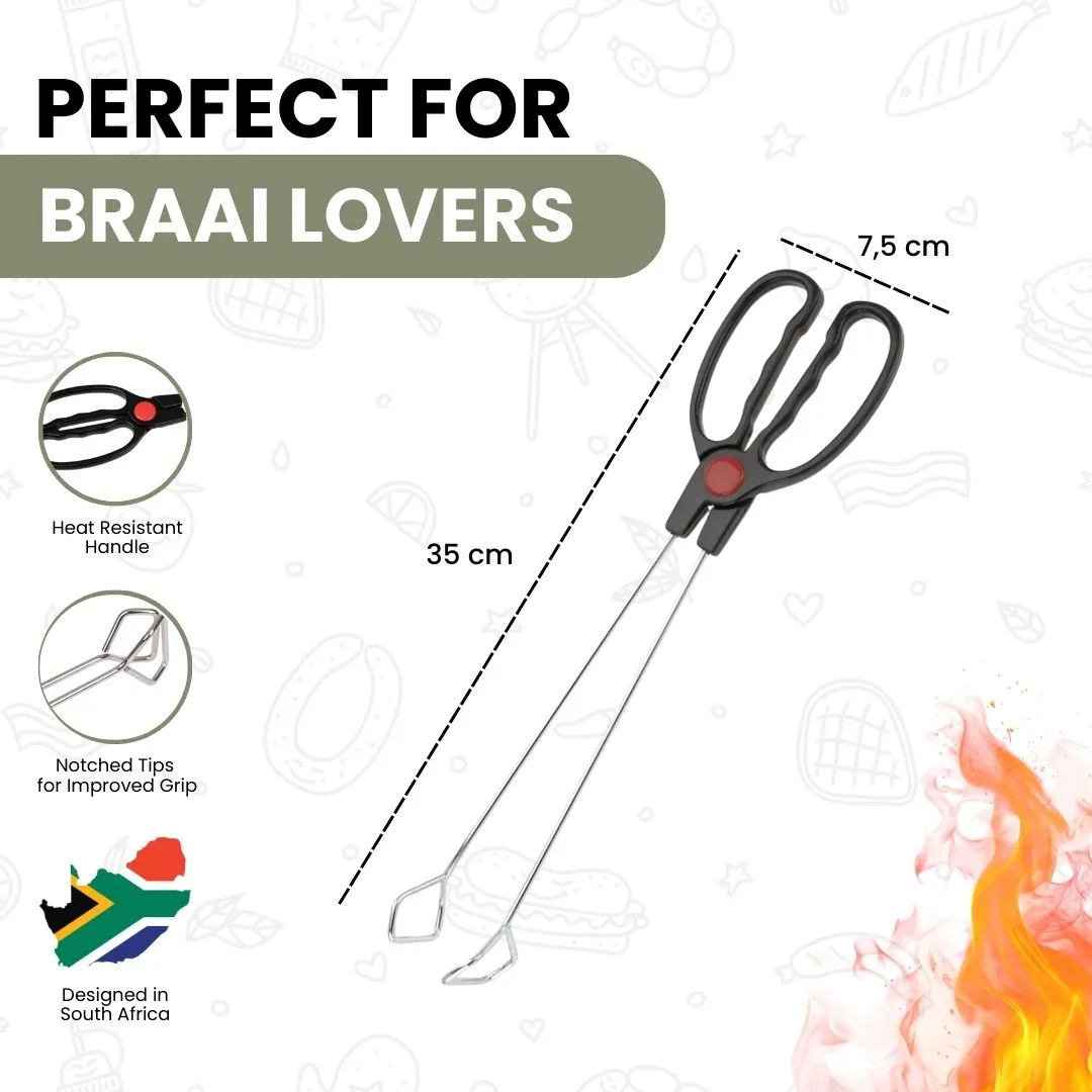 Braai Tongs with Handle - 22cm