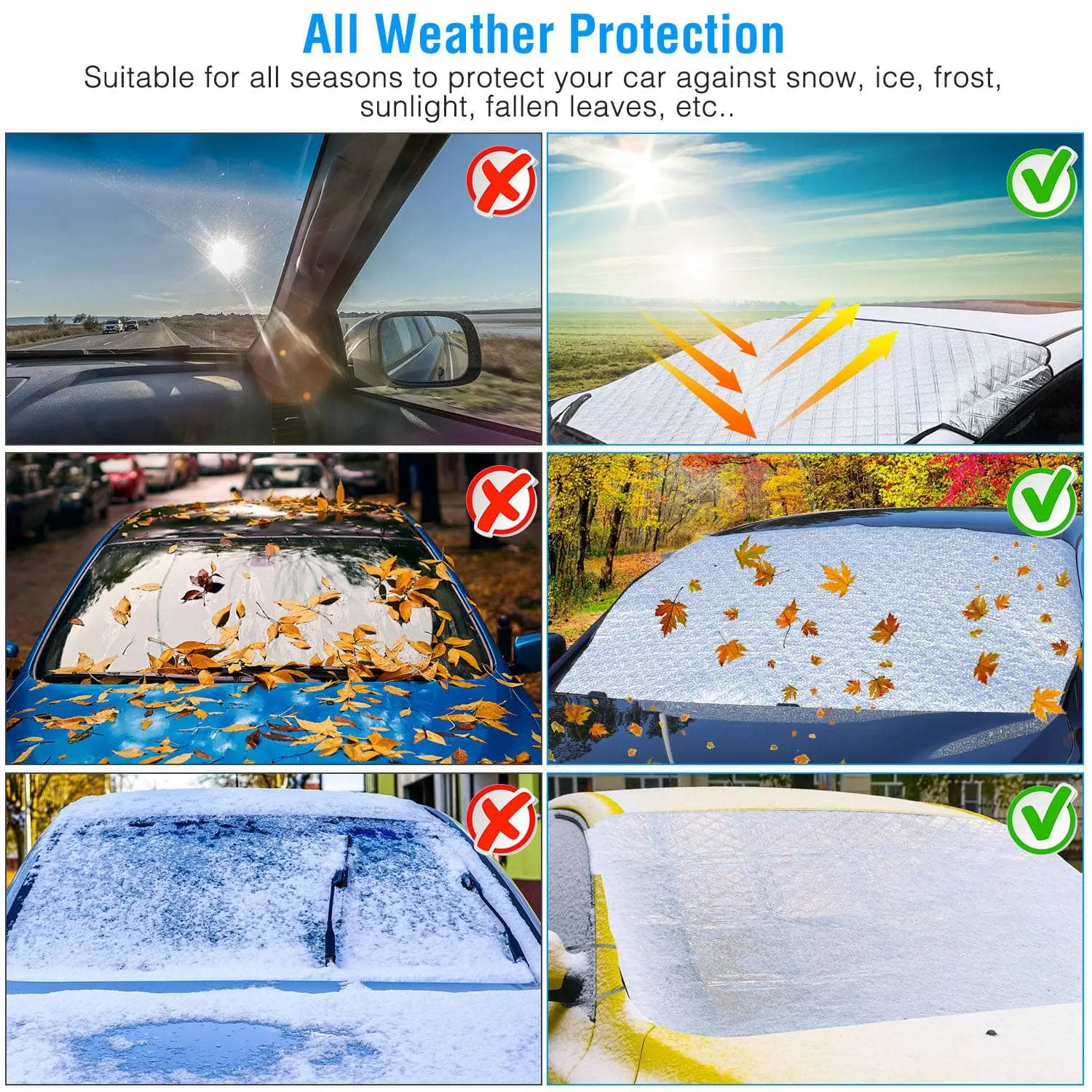 Car Windshield Snow Cover Wind-Proof Magnetic