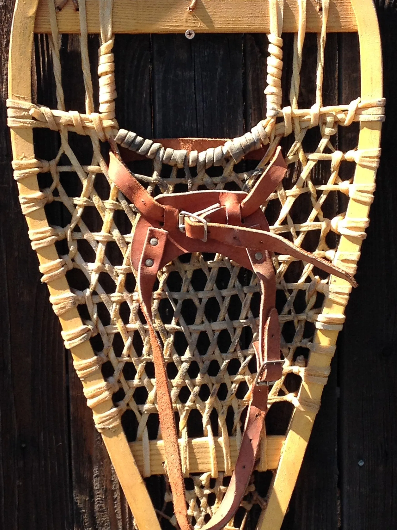 Classic Wood Snowshoes with Leather Bindings