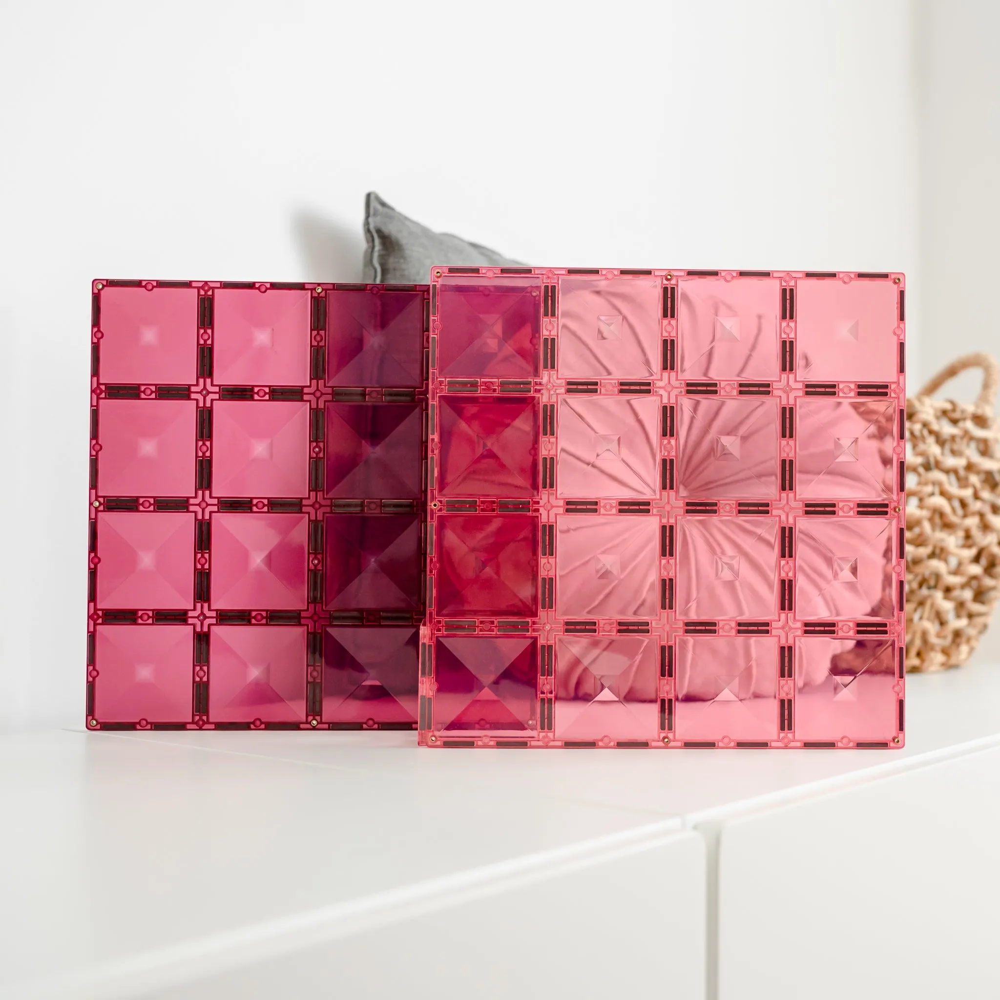 Connetix Tiles - 2 Piece Base Plate Pack - Pink & Berry