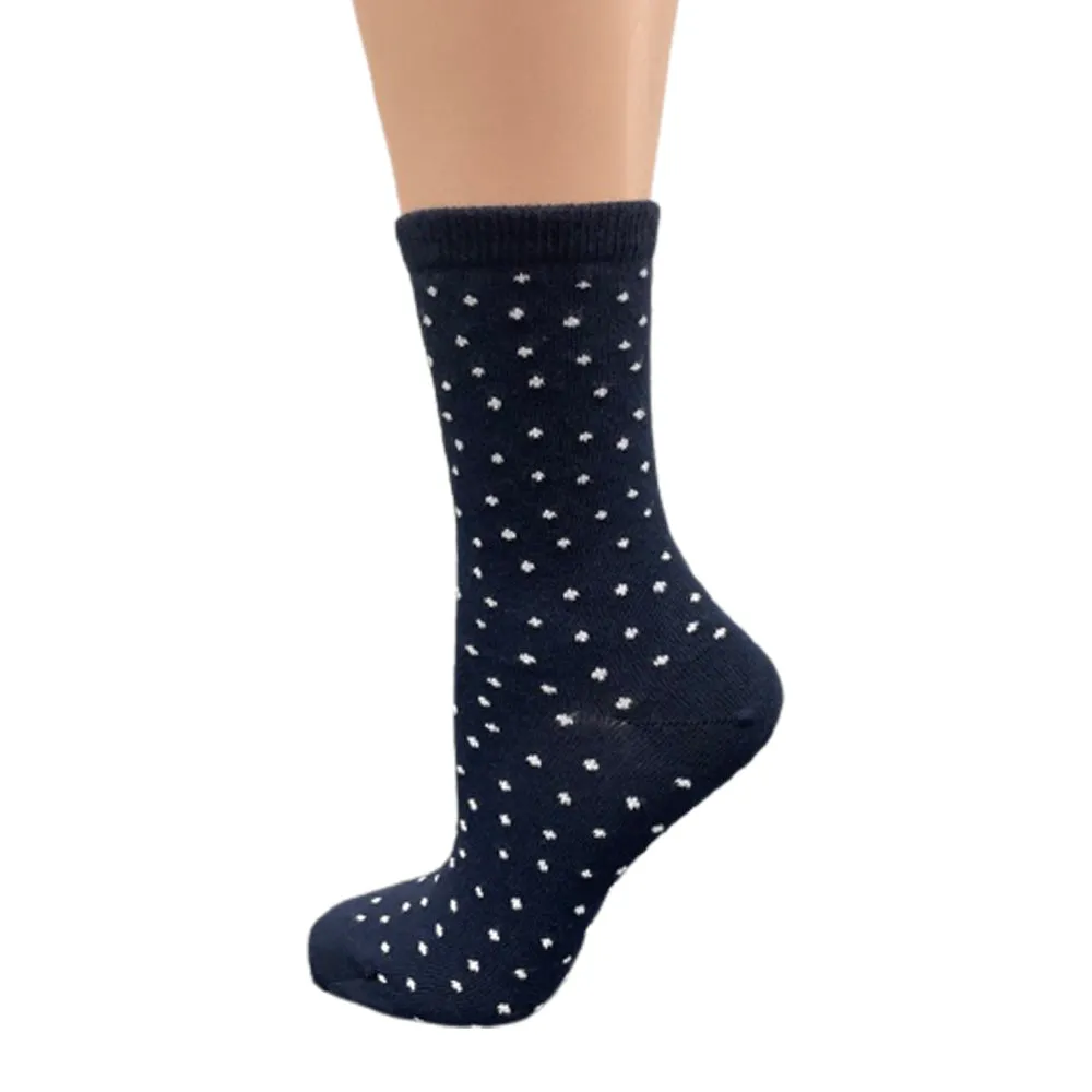 Cotton Crew Stripped and Pin Dot Dress Socks