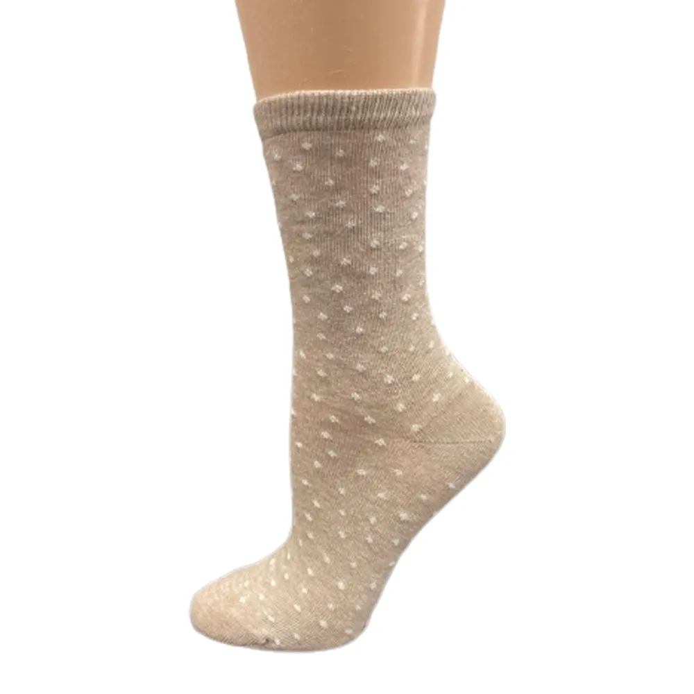 Cotton Crew Stripped and Pin Dot Dress Socks