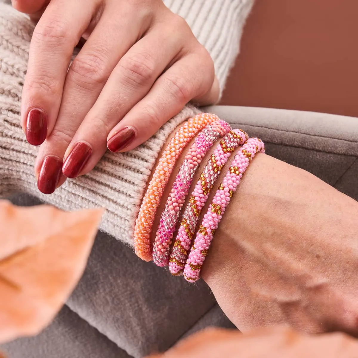 Crystal Flamingo | Himalayan Glass Bead Bracelet