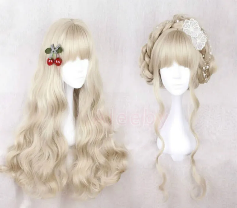 CUTE DOLL BLONDE LONG CURLY WIG BY70160