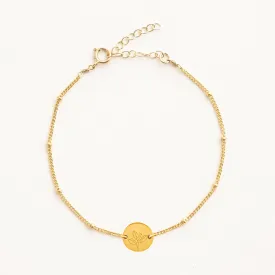 December Holly Gold Birthflower Bracelet