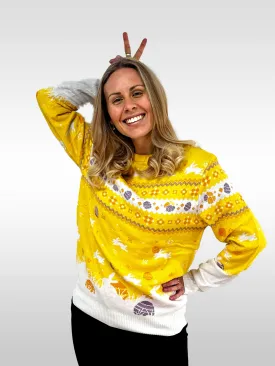 Den Cute Påskesweater Gul - Dame