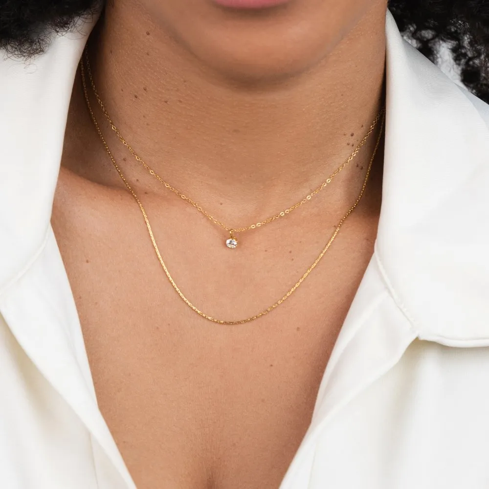 Dina Crystal & Gold Layered Necklace