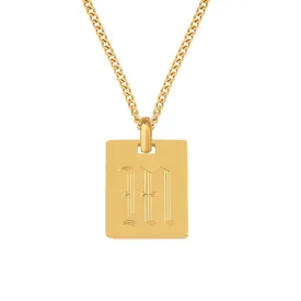 Engraved Tag Initial Necklace