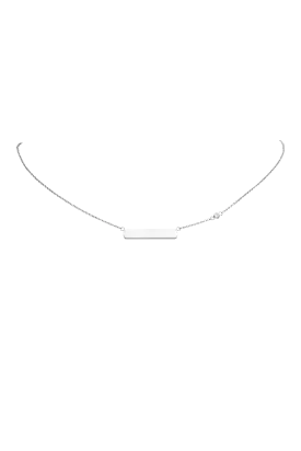 Engraving Rectangle Necklace Silver