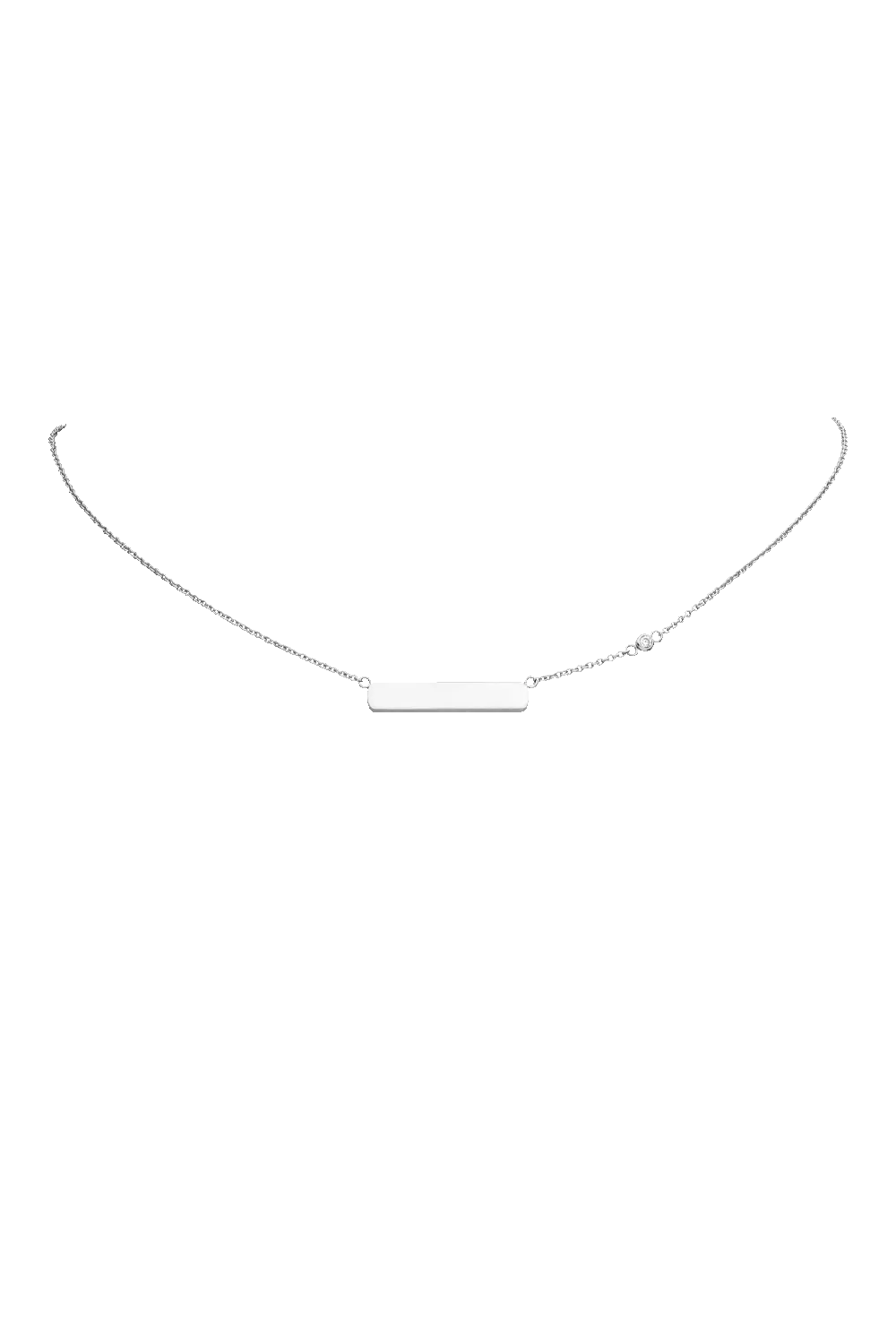 Engraving Rectangle Necklace Silver