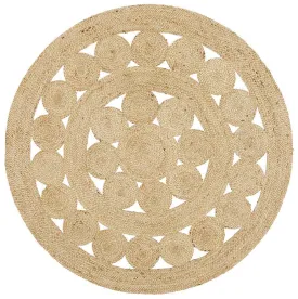 Flatweave Round Cotton Rug - Natural