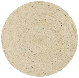 Flatweave Round Jute Rug - Bleached Speckle