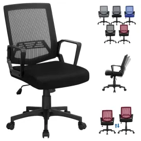 FlexVybe™ Ergonomic Mesh Office Chair: Mid-Back Task Computer Chair with Wheels