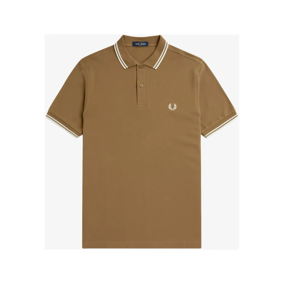 Fred Perry - M3600 Twin Tipped Shaded Stone / Snow White / Ecru - Polo