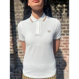 Fred Perry - Women’s G3600 Twin Tipped Snow White / Dark Caramel - Polo