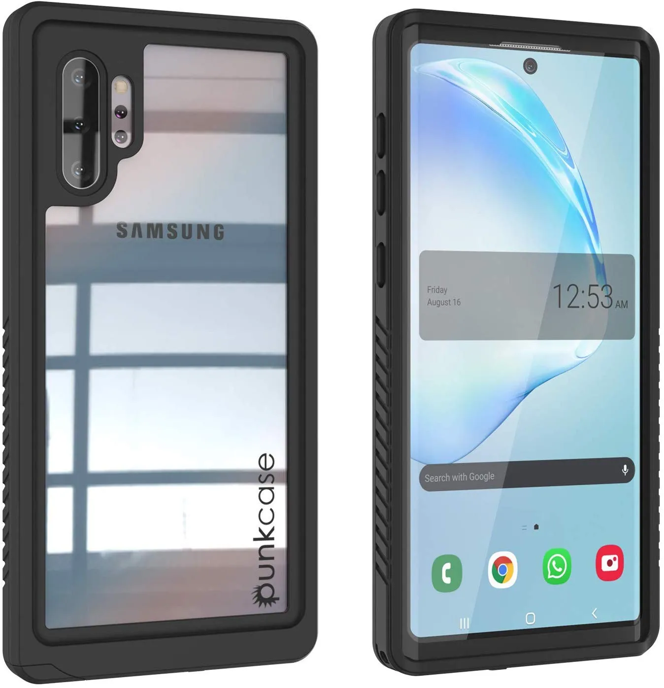 Galaxy Note 10  Plus Case, Punkcase [Extreme Series] Armor Cover W/ Built In Screen Protector [Black]