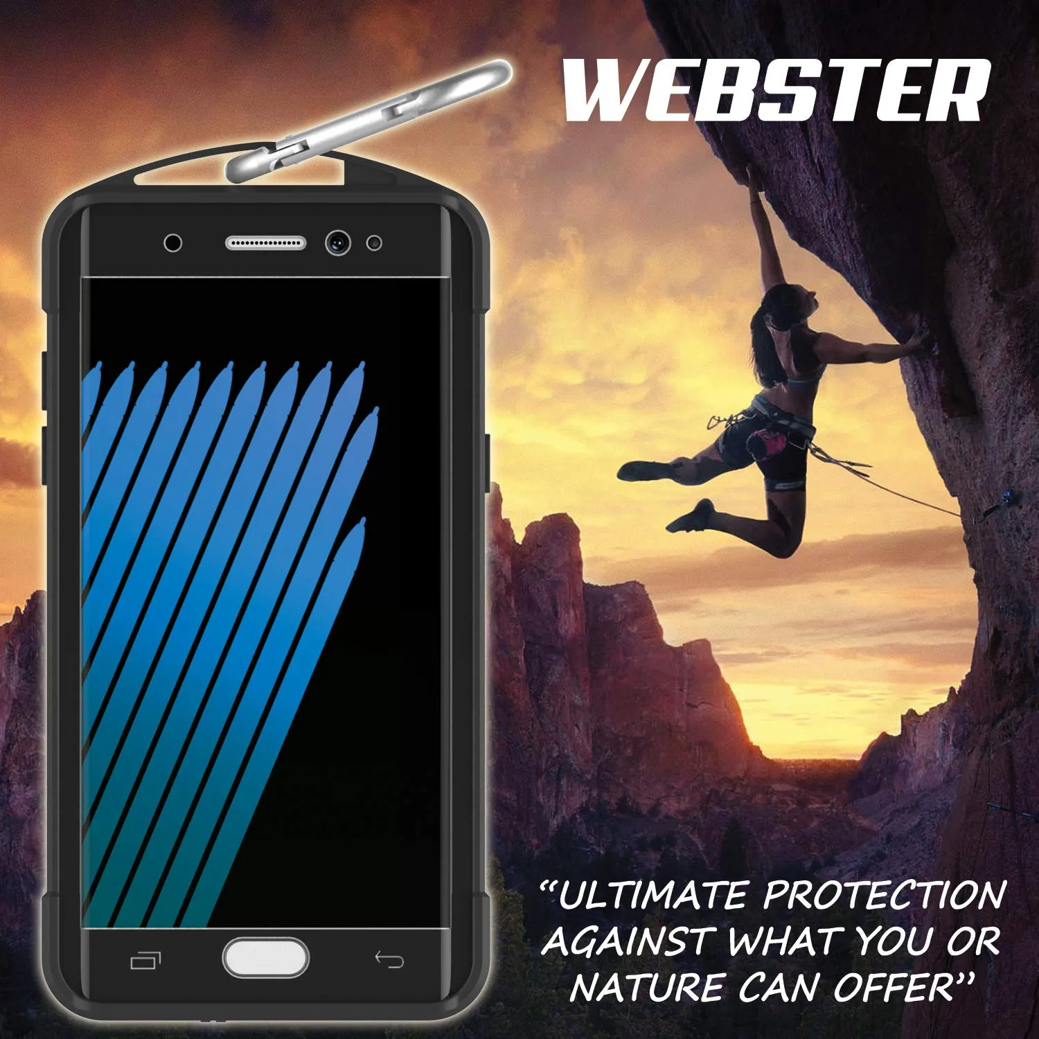 Galaxy Note FE Waterproof Case, Punkcase WEBSTER Series, Black | Heavy Duty Armor Cover