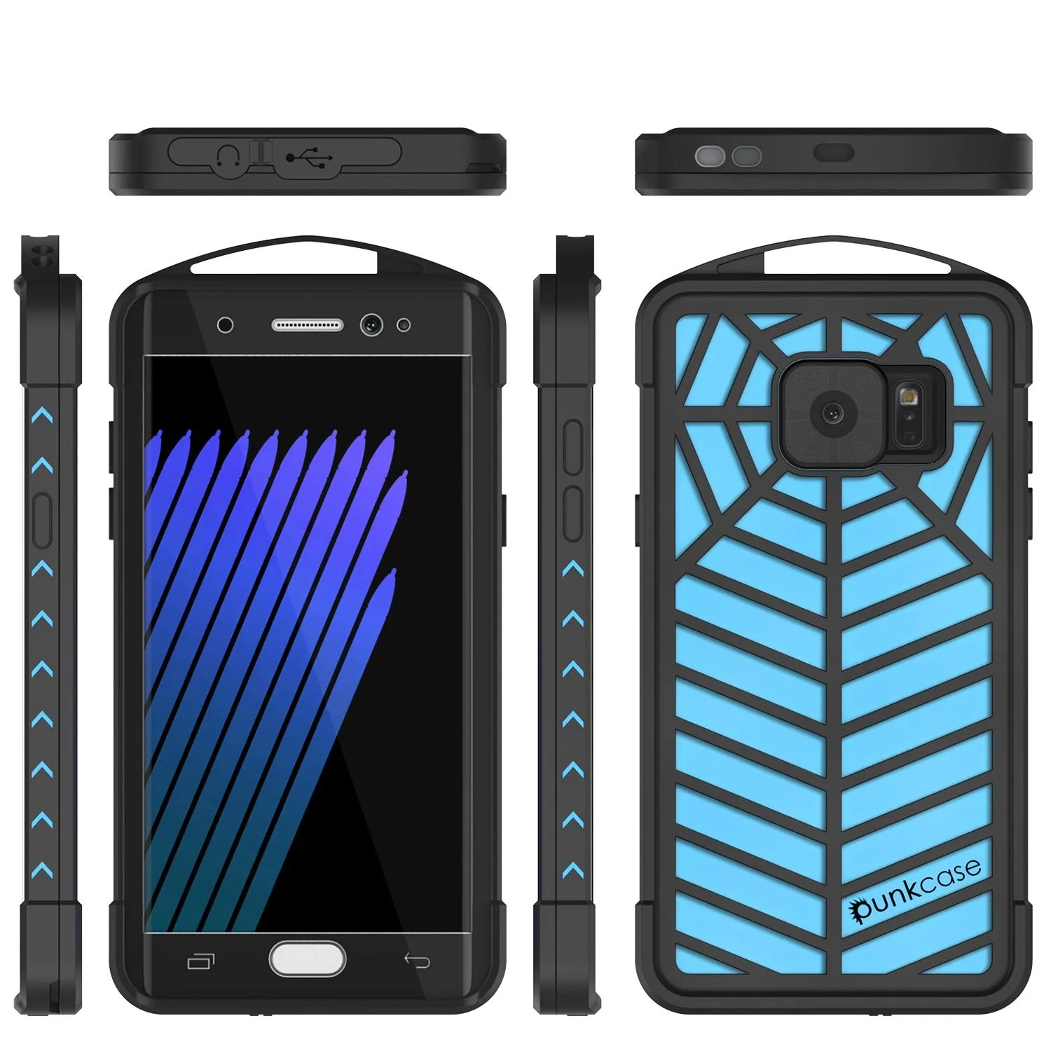 Galaxy Note FE Waterproof Case, Punkcase WEBSTER Series, Light Blue | Heavy Duty Armor Cover