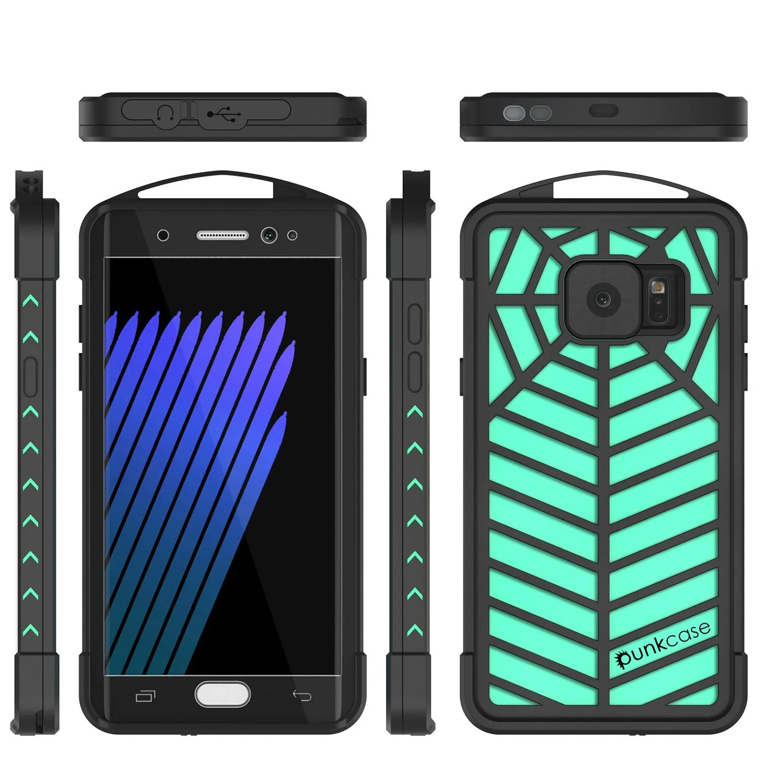 Galaxy Note FE Waterproof Case, Punkcase WEBSTER Series, Teal | Heavy Duty Armor Cover