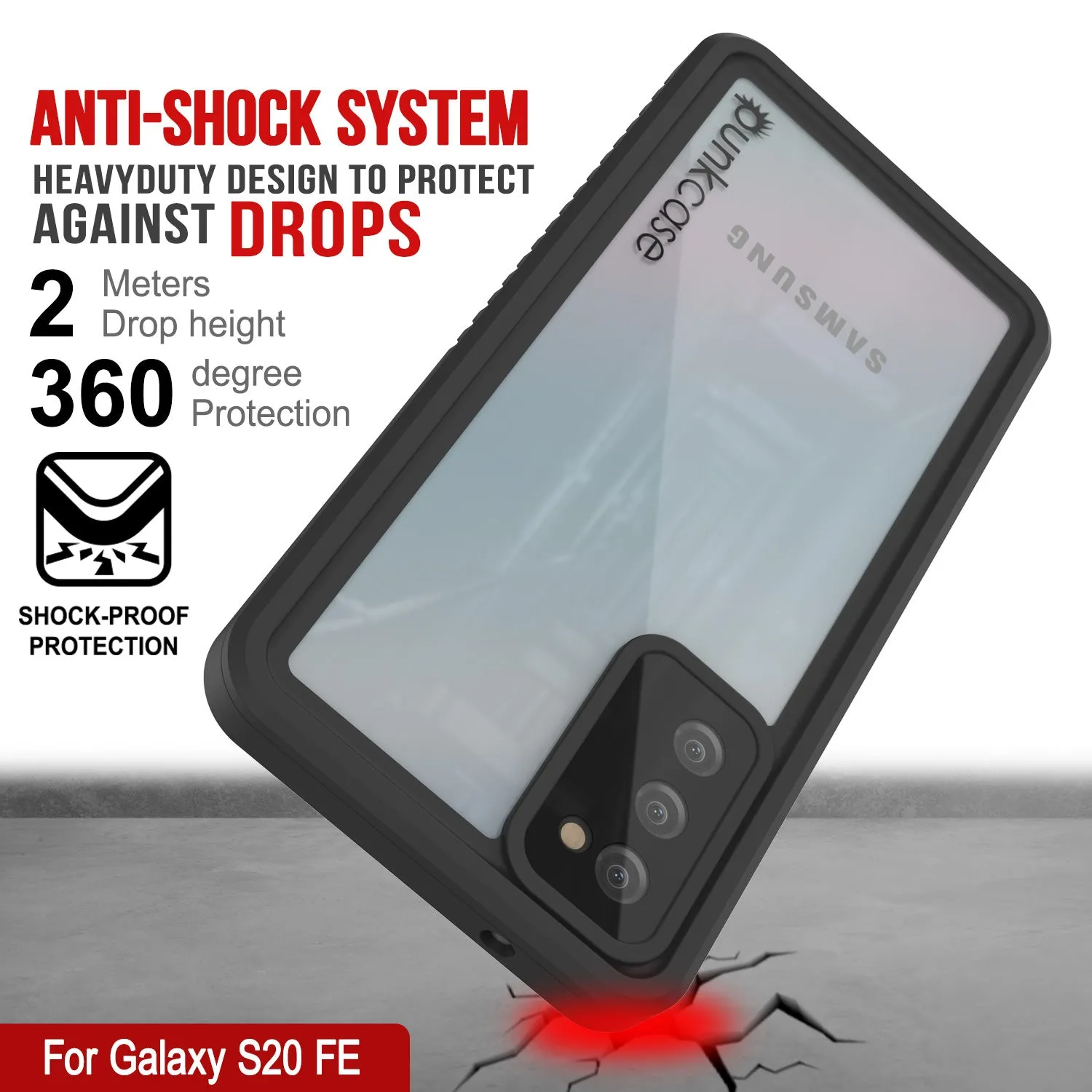 Galaxy S20 FE Water/Shockproof [Extreme Series] With Screen Protector Case [Black]