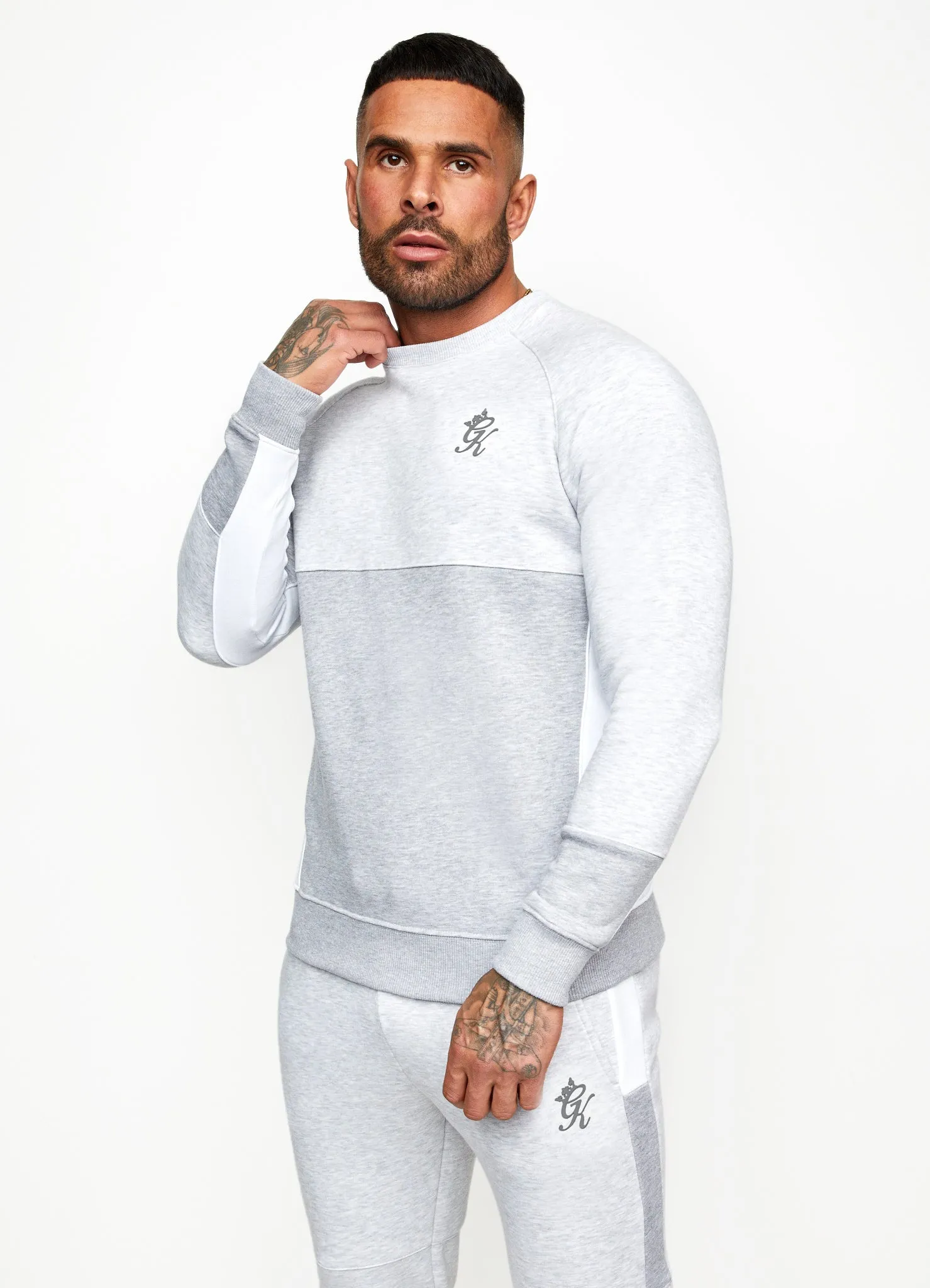 Gym King Minefield Crew - Snow Marl/White/Light Grey Marl