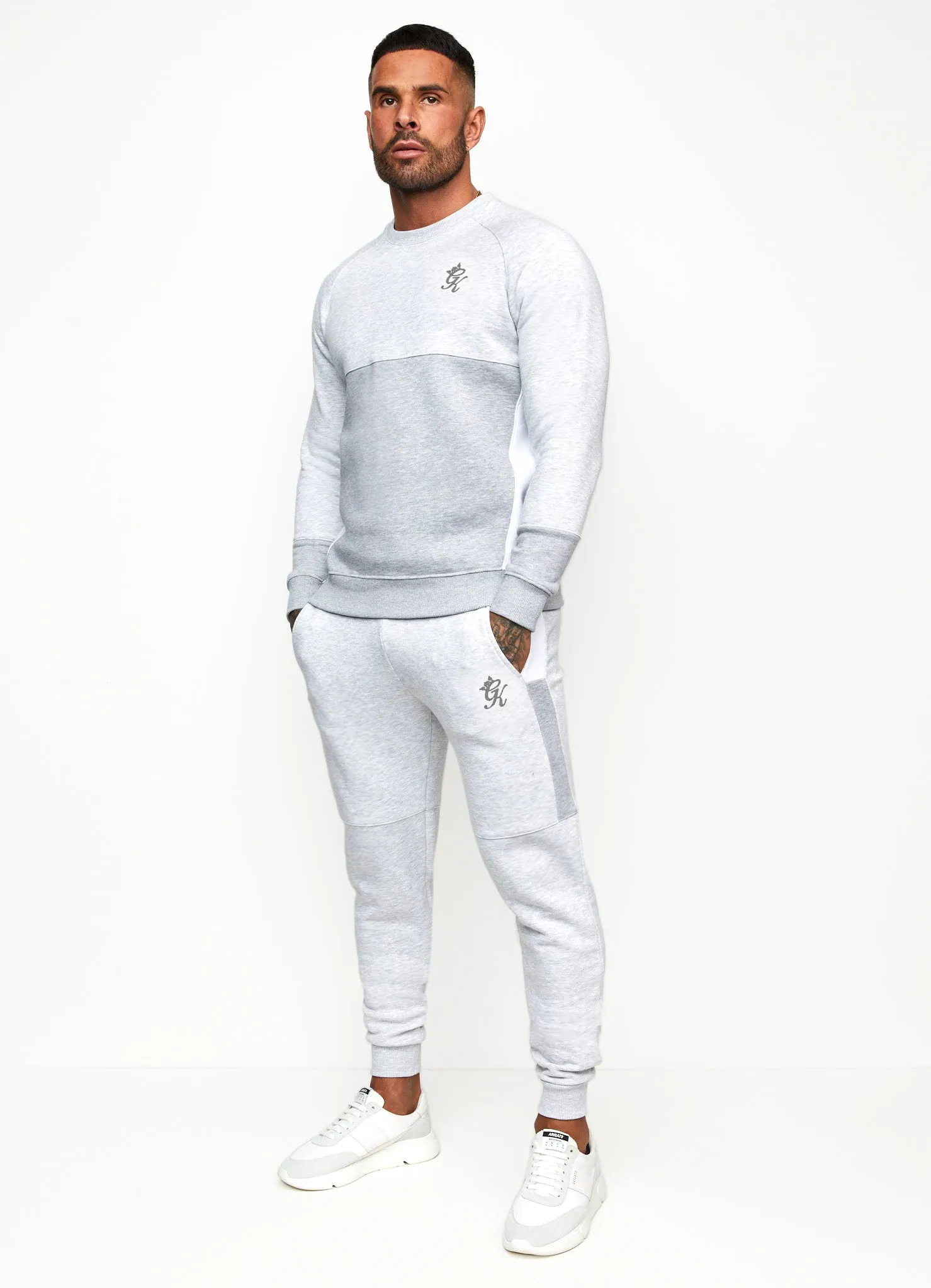 Gym King Minefield Crew - Snow Marl/White/Light Grey Marl